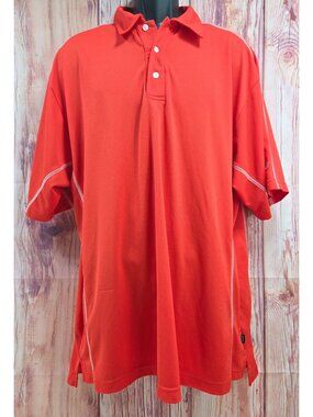 Straight Down Mens Red Performance Polo XL Lightweight & Moisture-Wicking